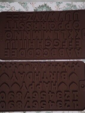 Alphabet & Number Silicone Molds - Chocolate Brown